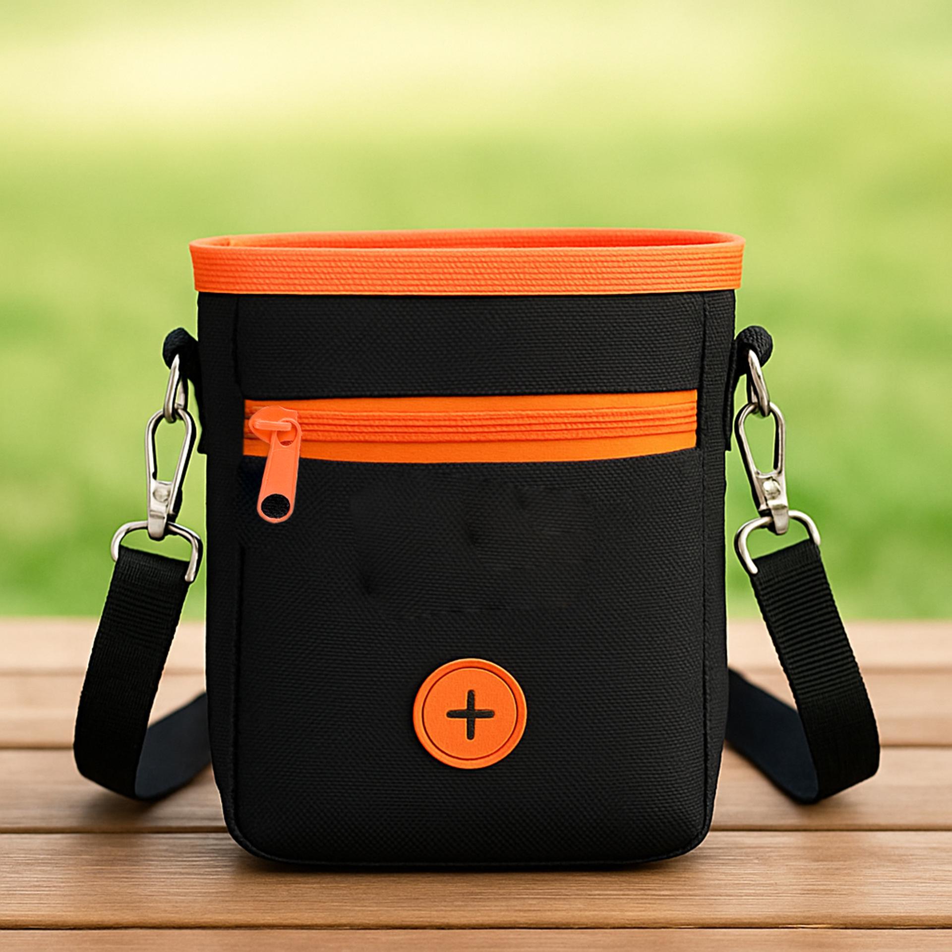 Multi-functional Pet Training Waist Bag with Treat and Trash Compartments One Size чёрный