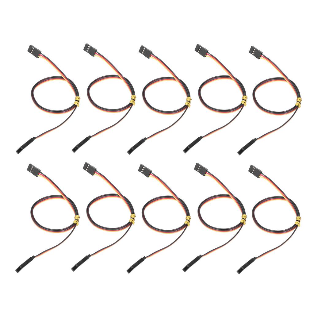 10Pcs Servo Extension Cord Cable 458mm 3Pin Sturdy Durable Wide Application Servo Extension   Wire Cable