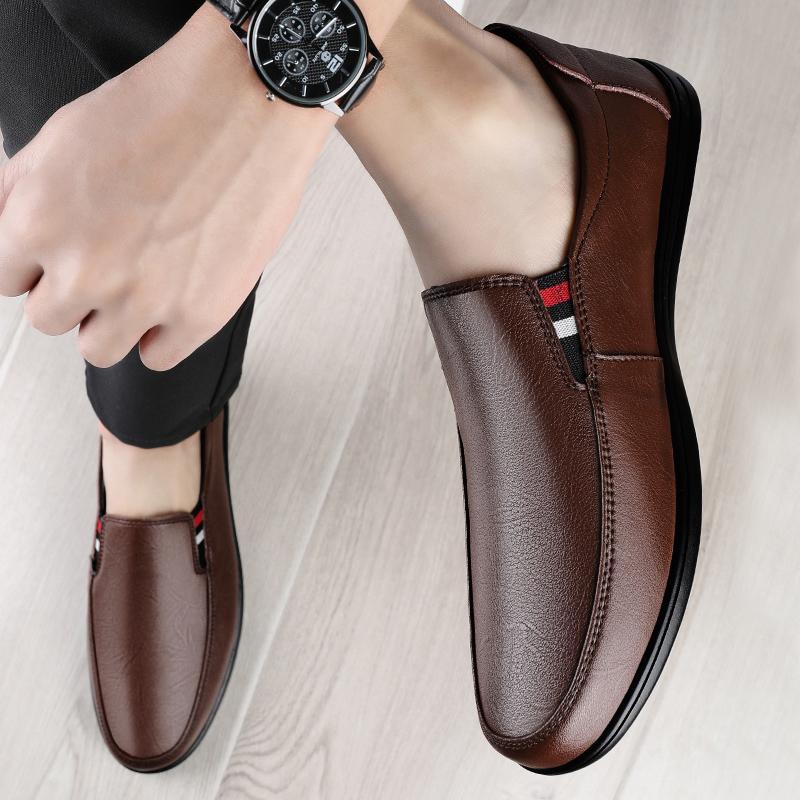 Black Shoes Men  Soft  Man Shoes High Quality Casual Genuine Leather Boat Shoes Men Flats  Driving Shoes