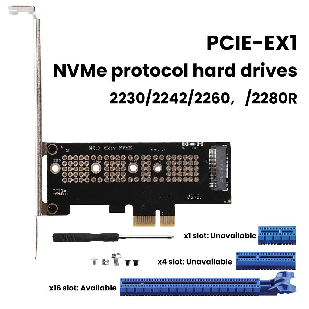 PCIE X1/X4/X16 To M.2 NVMe SSD Adapter Card Dual-Side Copper Cooling Structure LED Status Indicator for Desktop PC Motherboard