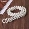 Ladies' Elastic Rhinestone Waist Chain Thin Drawstring Belt Fashion Pearl Waist Belt  For Women
