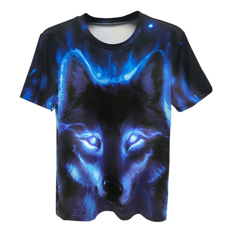 Fashion Men Wolf 3d Print T-shirts With Vibrant Colors And Premium Polyester Fabric