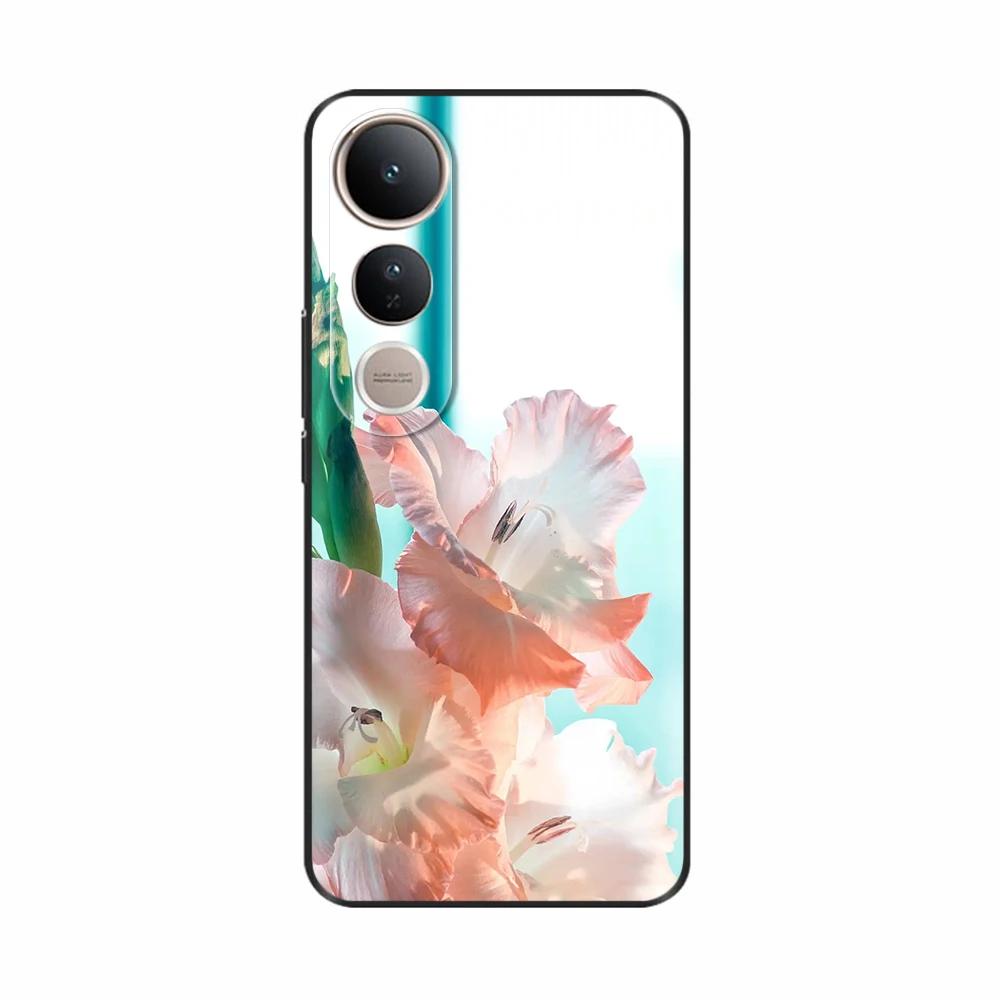 Fundas For Vivo V50 Lite 5G Popular Flowers Cartoon Soft Silicone Phone Back Cover For Vivo V50 V50 Lite 5G 4G Shell Casing Capa