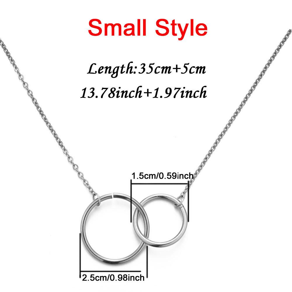

Женское ожерелье из нержавеющей стали с подвеской в виде двойного круга