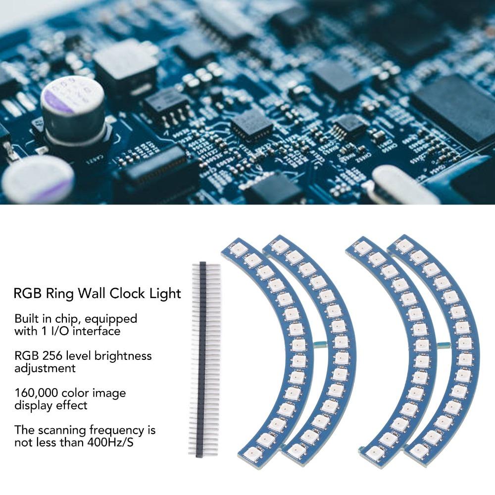WS2812 RGB Ring Light 60 LEDs Serial Port RGB LED Lamp Board High Brightness 5V Wall Clock Light for Microcontroller