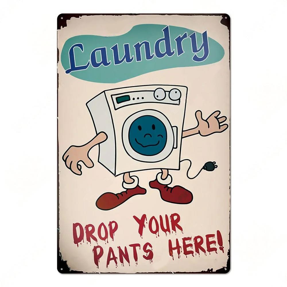 Laundry Vintage Metal Posters Tin Signs Decor Funny Metal Plaque Pin Up Girl Home Wall Art Painting