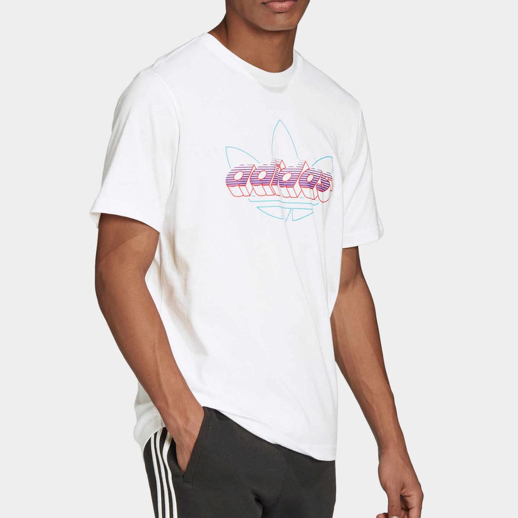 Adidas Logo Round Neck Short Sleeve T-Shirt Men T-Shirts White GD6009