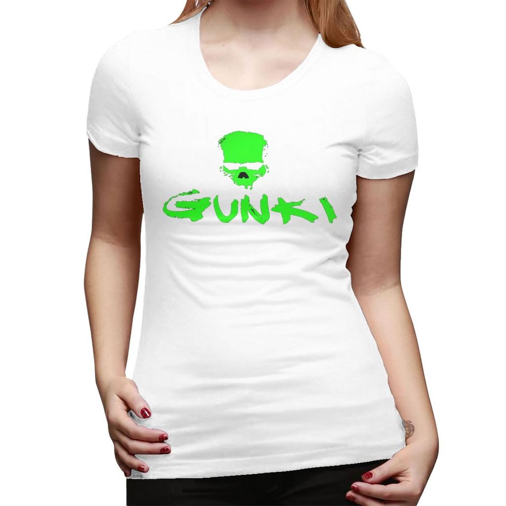 Gunki Logo Angling Skull Fishing Gunki TShirt for Women Round Neck Streetwear T Shirts Womens Tees Short Summer Clothes Tops