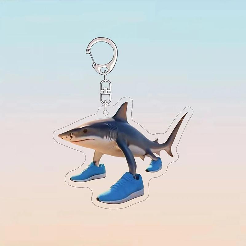 Playful Italian Brainrot Animals Keychains Acrylic Shark Keychain Meme Keyrings Fans Friends Gifts Phone Charms Backpack Pendants