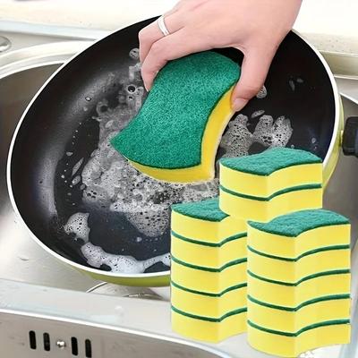 Double Sided Cleaning Sponge Multi-color Suction Cup Scratch Free Kitchen Sponge  Environmentally  Friendly  Dishwashing Cloth