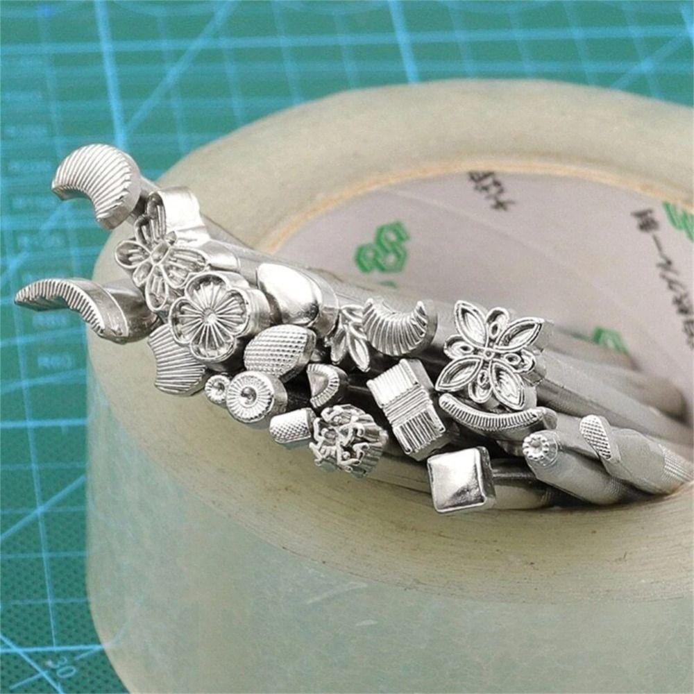 20Pcs Leathercraft Leather Printing Stamp Pattern Carved Carving Tool  Hand Working