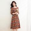 Kebell Women's Elegant Printed Gauze A-Line Dress