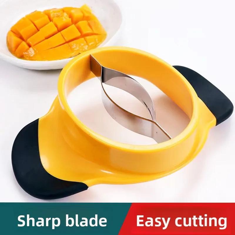 Affettatore di Mango Acciaio Inossidabile Taglieri per Mango Manici in Gomma Antiscivolo Estrattore di Semi Sbucciatore Coltello per Sbucciare il Mango