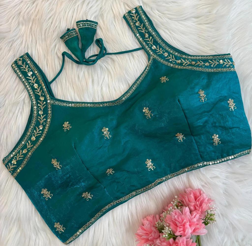 Choli Indiano Pakistano per Feste e Matrimoni Blusa Designer Ricamata da Donna