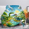 Prehistoric dinosaur-themed Flannel printed blanket suitable for all seasons suitable for living room office sofa and travel
