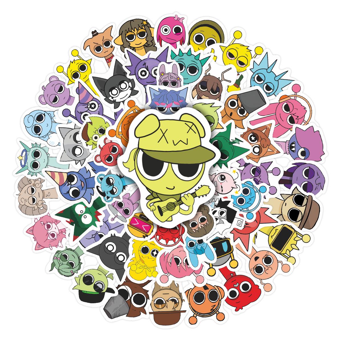 60 Sheets of Cute Cartoon Rhythm Box Stickers: Waterproof, Decorative Stickers for Children s Journals and Notebooks.