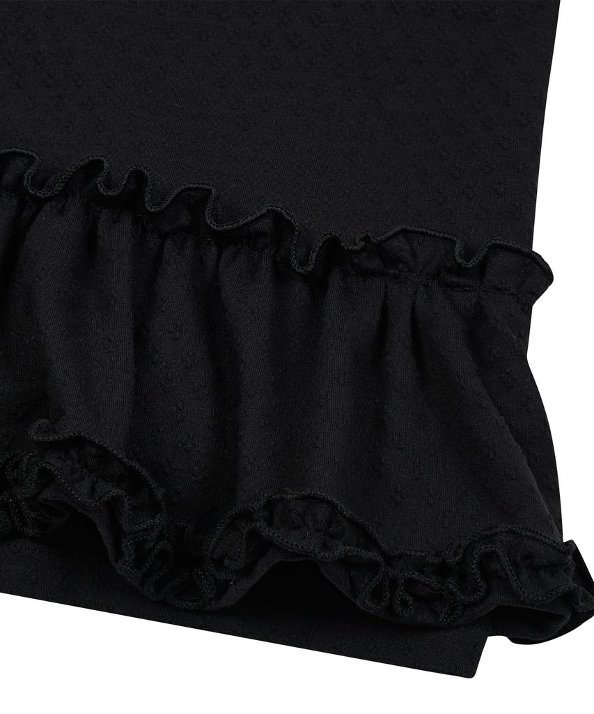 Taibseobiseu Flared Ruffle Top [Black]