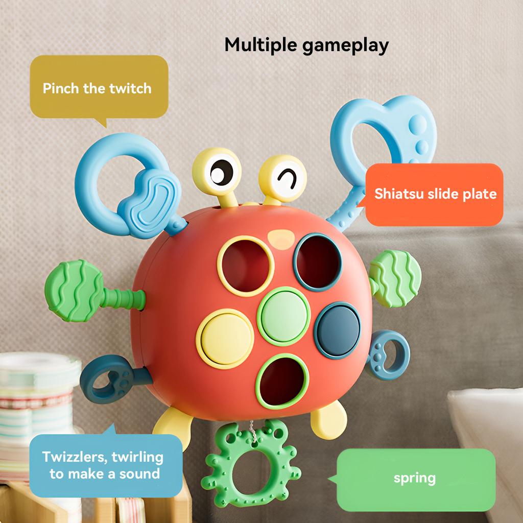 Baby Fun Cartoon Crab Lala Toy Whip Music Puzzle Early Education Toys a Variety of Play Can Be Pressed To Bite