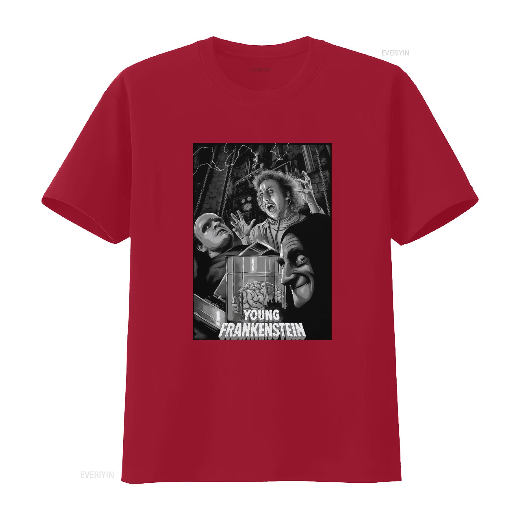 Young Frankenstein Movie Poster T Shirt Classic Horror Comedy Design for Fans vintage Washed Soft Breathable graphic fashion S