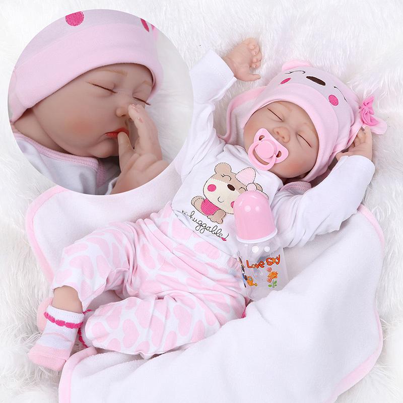 Gift 22" Reborn Baby Dolls Lifelike Newborn Silicone Vinyl Handmade Body Full