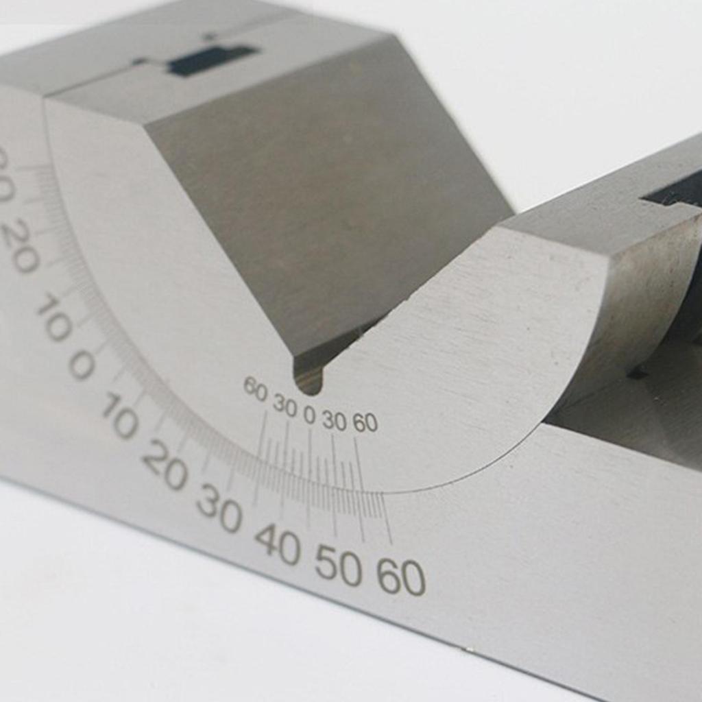 Precision Angle V Block 0 to 60 Degree Adjustable Gauge Metal Measuring Tool for Machining Work