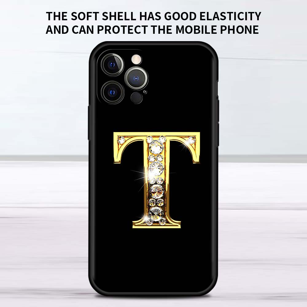 Letter Alphabet Case For Apple IPhone 18 11 13 12 Pro 7 XR X XS Max 8 6 6S Plus 5 5S SE 2020 13Pro Black Phone Cover Capa