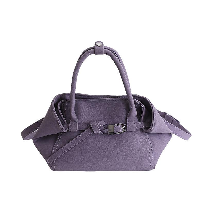 Minimalist Solid Color Handbag Women Belt Buckle Design Shoulder Bag Elegant Pu Leather Crossbody Bag Daily Commuting Mini Bag