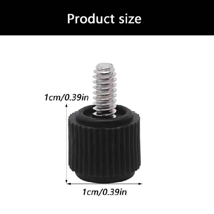 Secure Locking Hand Twist Screws for Side Panels 6#32 Computer Case Rubber Head Enhances Operation Comfort Metal