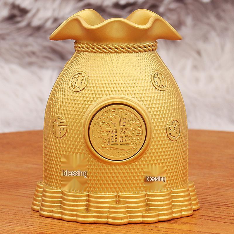 Eight Directions Wealth-Attracting Piggy Bank: Sand Gold Housewarming Gift