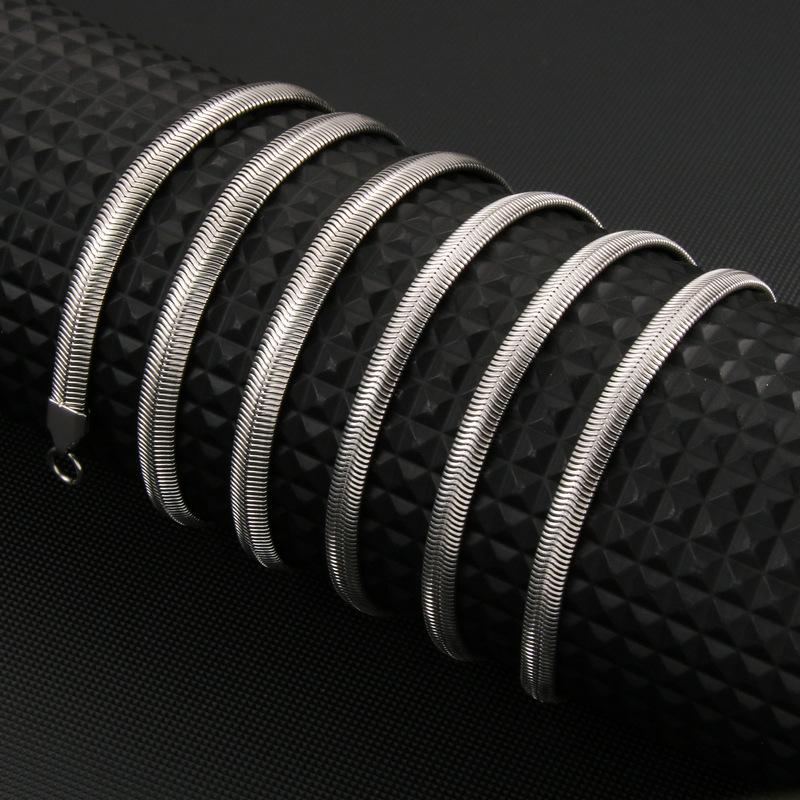 Unisex Snake Chain Women Necklace Choker Stainless Steel Clavicle Rose Gold Color Chain Necklace For Women Jewelry