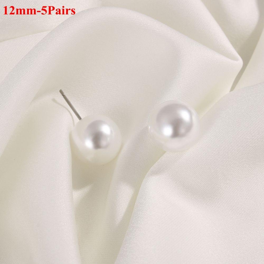 5Pairs/10Pairs/12Pairs Party Jewelry Wedding Engagement Pearl Earrings Ear Stud Elegant Round Shape