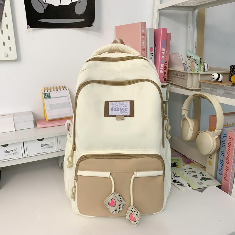 Schoolbag, Japanese-style INS Fresh Schoolbag, Female College Student Lighter Backpack, Lightweight Travel Large-capacity Colorblock Backpack