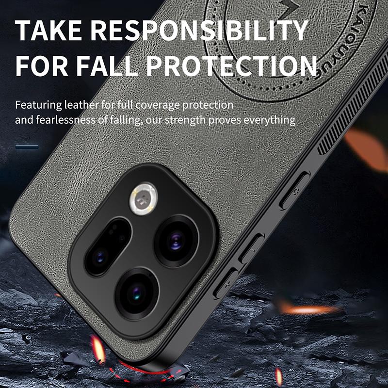 For Oppo Find X9 Fashion Lightning Leather Silicone Case For OPPO Find X9 Magnetic Wireless Charge Shockproof Cover Find X9 Case