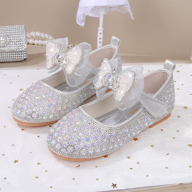 Frühling und Herbst Neue Kinder Einzelnen Schuhe Weichen Boden Strass Mädchen Performance Schuhe