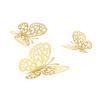 12pcs/set Vivid 3D Butterfly Wall Stickers Removable Mural Stickers DIY Art Wall Decals Decor with Glue for Bedroom Wedding Party--Gold