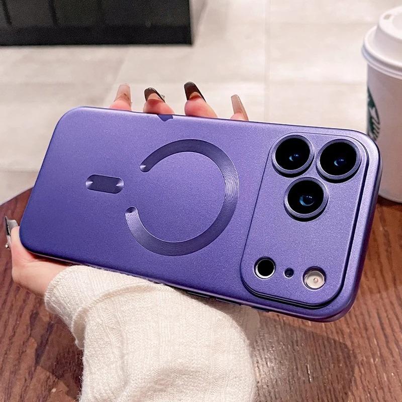 For  Magnetic Phone Case For For Iphone 17 16 Pro Max Lens Protection Matte Cases For For Iphone 1 14 13 17 Pro Max Cover