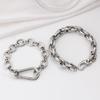 Unisex Hip Hop Titanium Steel Clasp Bracelet - Simple, Thick, Trendy Jewelry