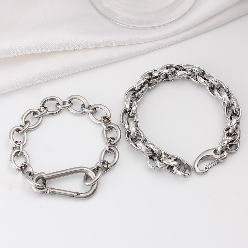 Unisex Hip Hop Titanium Steel Clasp Bracelet - Simple, Thick, Trendy Jewelry