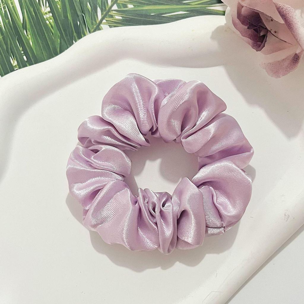 European & American Retro Satin Scrunchie – Solid Color, Oversized, French-Style Hair Accessory