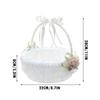 Flower Girl Basket Romantic Foldable Handle Organizer Small Basket with Handle for Wedding Bathroom Organizing Outdoor Easter