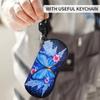 1pc Ice-blue butterfly-patterned zippered eyeglass pouch lightweight portable unisex fits all sizes stylish and durable zipper closure elegant design