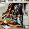 1PC Custom Name Native American Spirit Flannel Blanket Versatile,all-season Throw Suitable for the Living Room,bedroom,camping,travel,and Gift