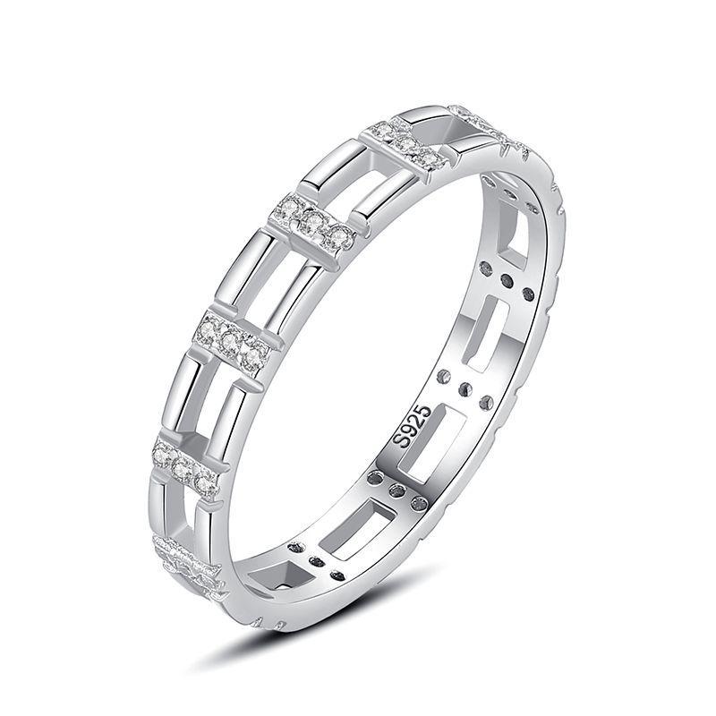 Tancise Classic 925 Sterling Silver Zirkónový prsteň Dámske šperky Svadobný darček na párty