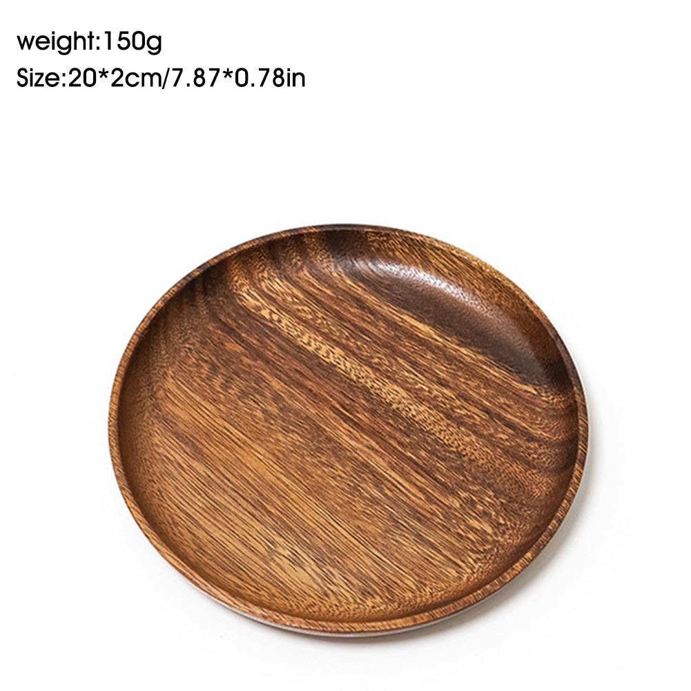 Whole Wood Lovesickness Wood Solid Wooden Pan Plate Fruit Dishes Saucer Tea Tray Dessert Dinner Plate Round Shape Tableware