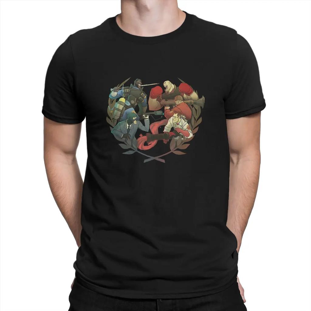 Battle Man's TShirt Team Fortress Game O Neck Tops 100% Cotton T Shirt Funny Top Quality Birthday Gifts