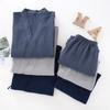 Spring and Summer Men's Yukata Japanese Kimono Pajamas Cotton Yarn Crepe Three-quarter Sleeve Trousers Home Service Suit