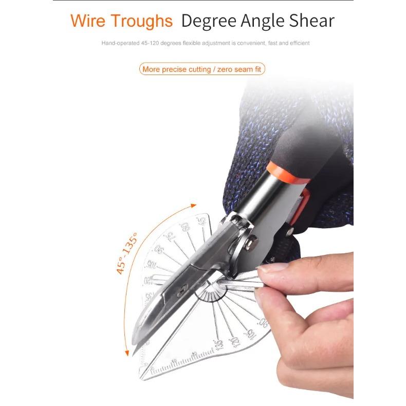 Angle Shear 45 Degree To 135 Degree Miter Cutter Hand Shear Multifunctional PVC PE Plastic Pipe Scissors with Replace Blades