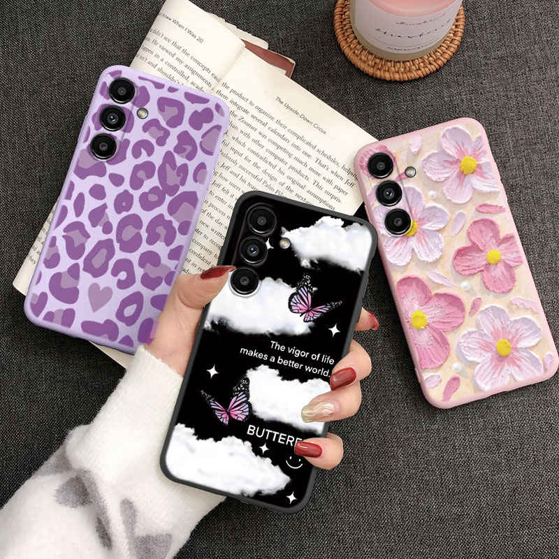 Leopard Case For Samsung Galaxy S25 S24 S23 S22 FE S25+ S24+ S23+ S22+ Plus S 25 Ultra Phone Cover Shockproof Soft TPU Fundas