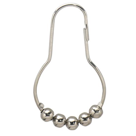6 Pcs Shower Curtain Hooks Rust-proof Shape Heavy Duty Gourd Electrolated Smooth-Rolling Balls Openable