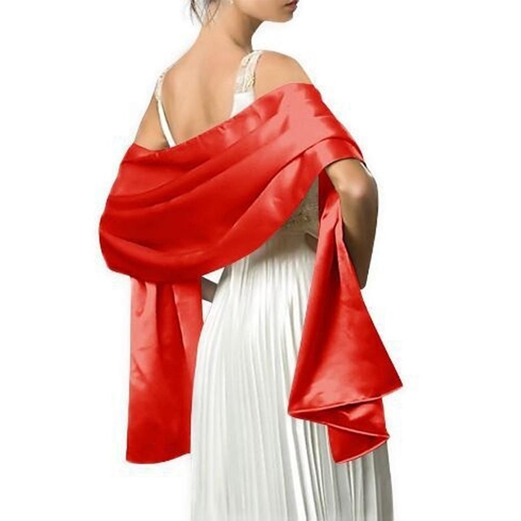 

Свадебный танцевальный бал, женская атласная шаль для девочек, вечеринка, банкет, выпускной, стильный декоративный шарф, однотонный декор